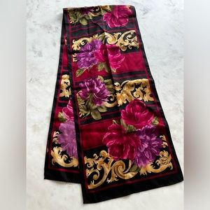 Oscar de la renta pink red black red vintage scarf